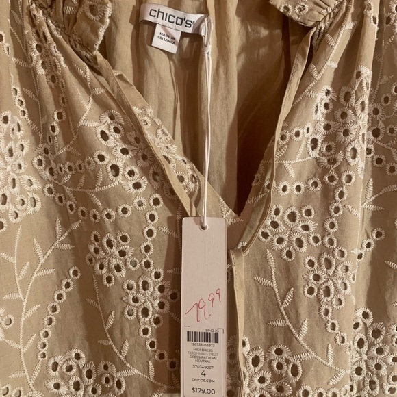 Chico's Beige Eyelet Maxi Dress - Picture 3 of 3